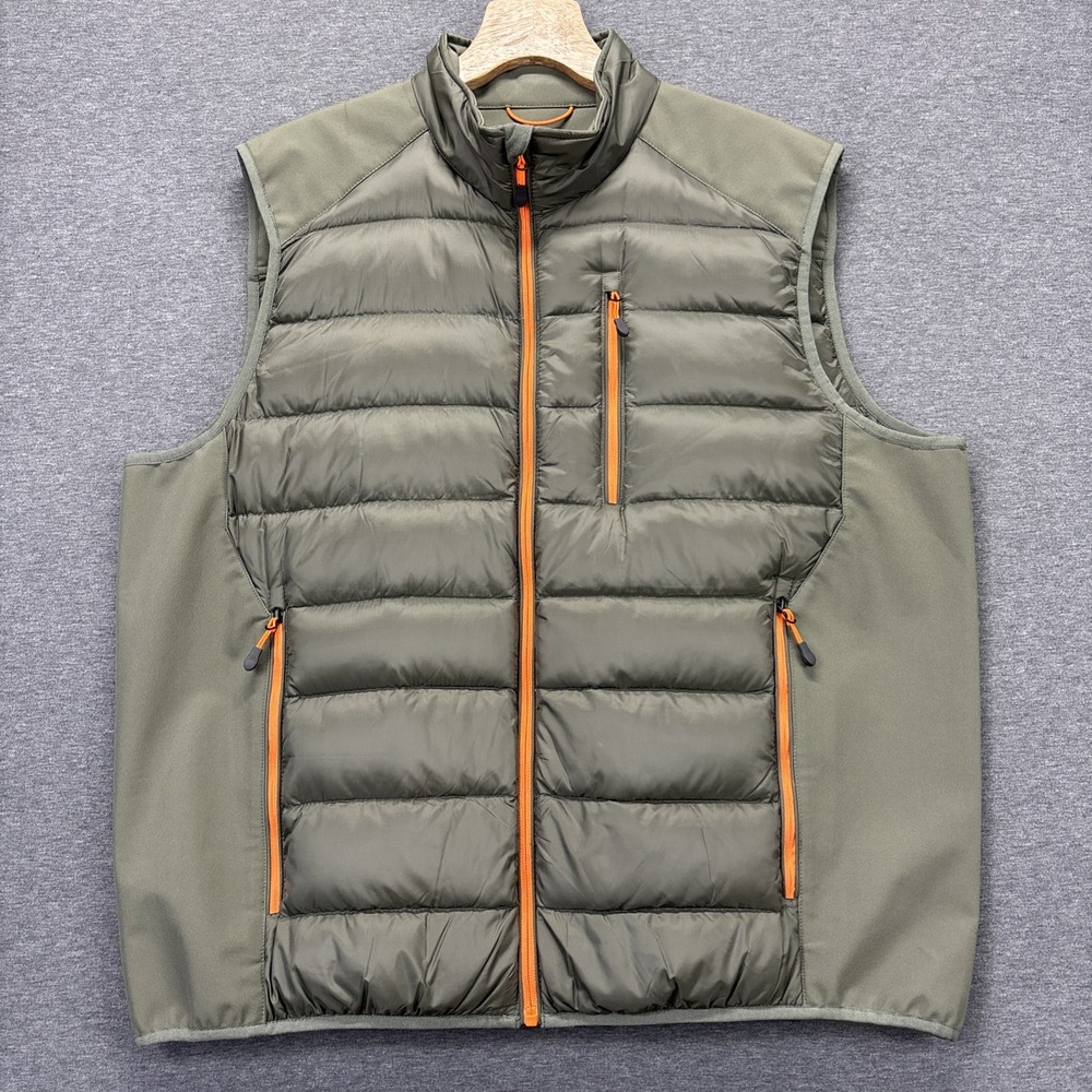 Propel Bass Engineered‎ Vest Men 2XL Green Nylon Down Puffer Stretch Outdoors